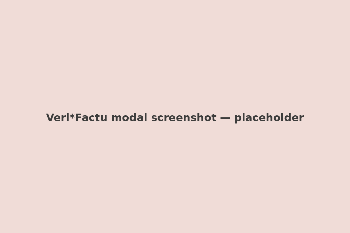 The Veri*Factu confirmation modal at ticket close